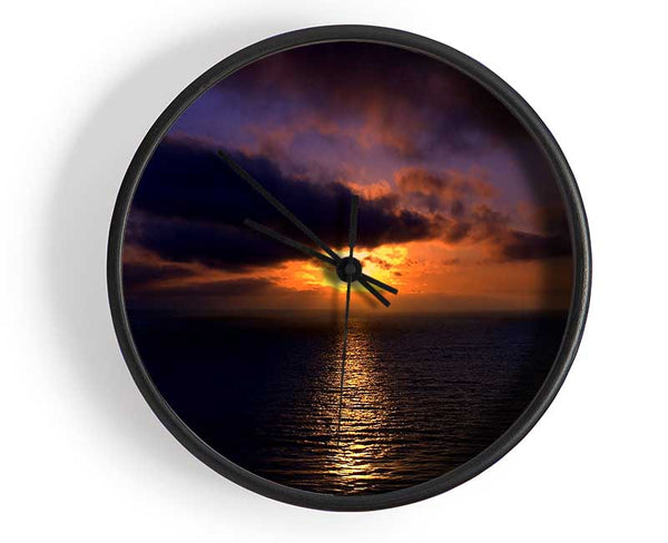 Sunset Open Sea Clock - Wallart-Direct UK