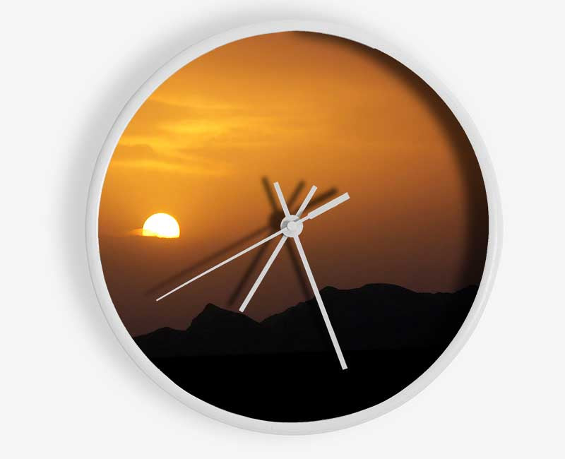 Sun In The Sepia Sky Clock - Wallart-Direct UK