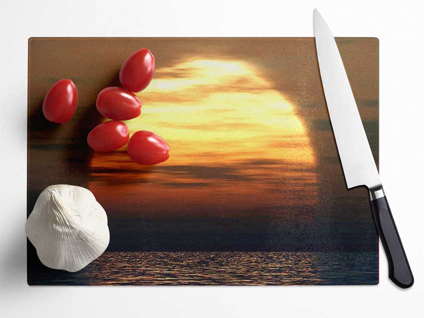 Huge Ocean Sun God Glass Chopping Board