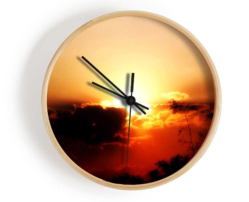 Sunset Clouds Clock - Wallart-Direct UK