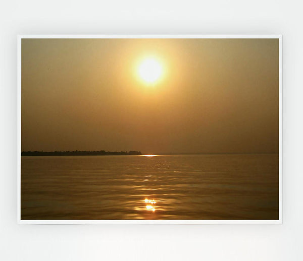 Tranquil Misty Sun Print Poster Wall Art