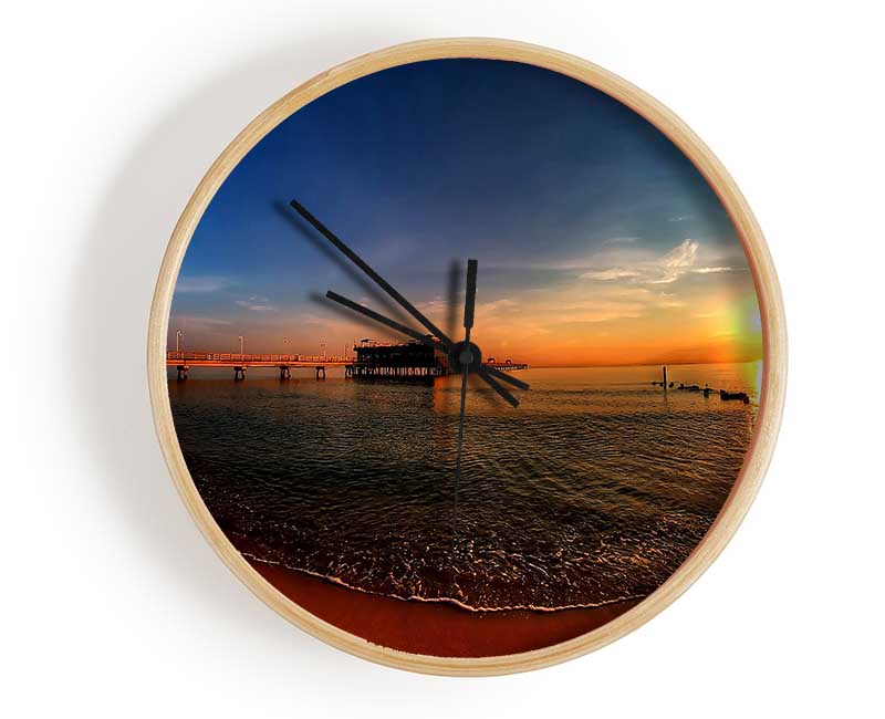 Sunrise Ocean View Pier Clock - Wallart-Direct UK