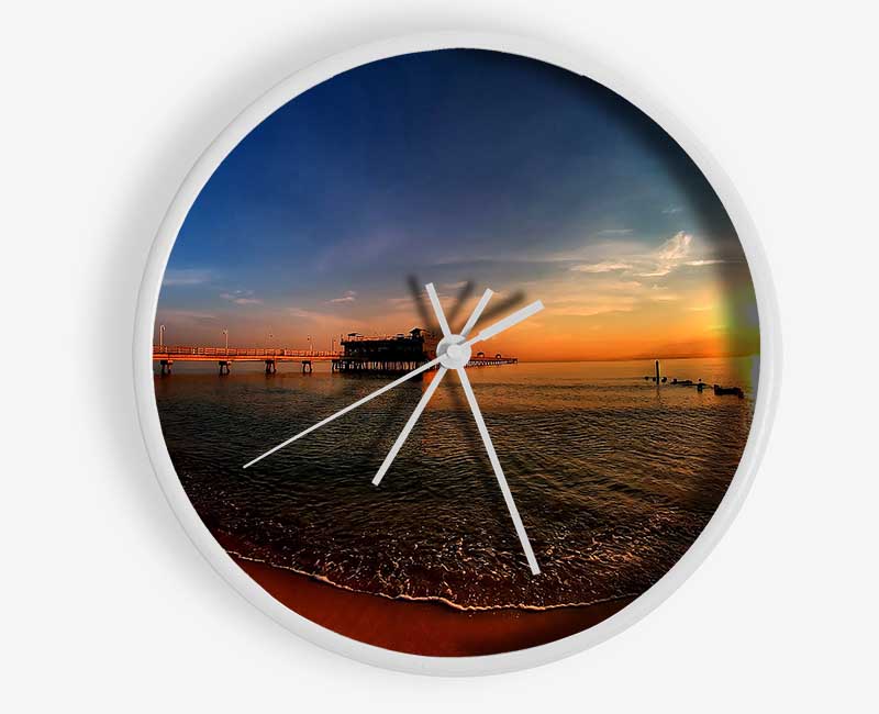 Sunrise Ocean View Pier Clock - Wallart-Direct UK