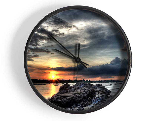 Sunset Storm Clock - Wallart-Direct UK