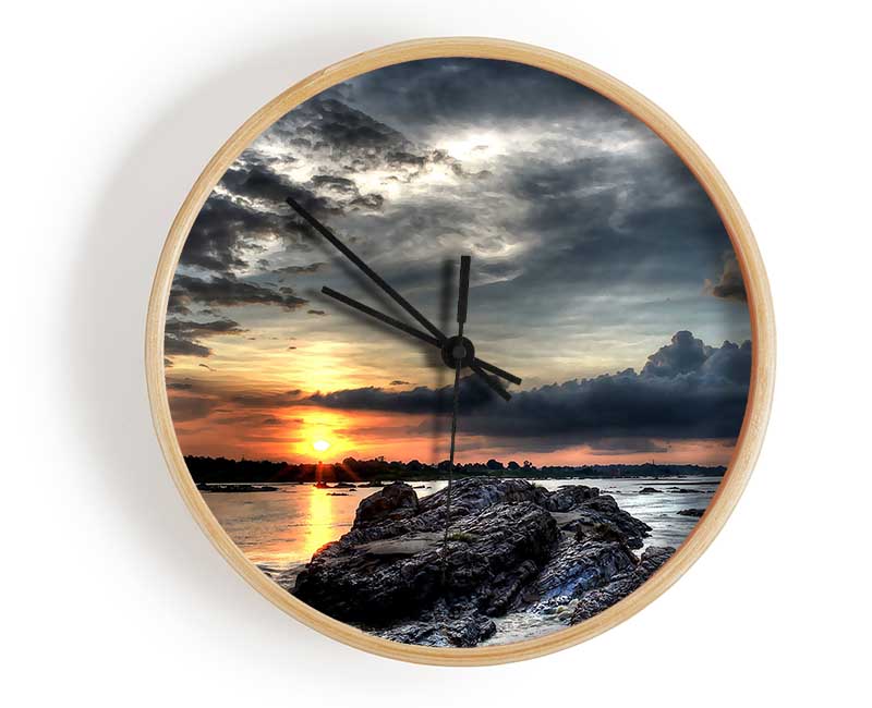 Sunset Storm Clock - Wallart-Direct UK