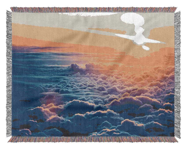 Sunrise Above The Clouds Woven Blanket