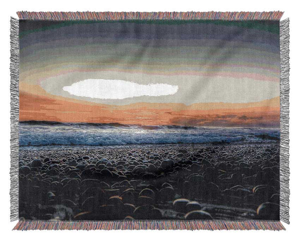 Stones On The Beach Woven Blanket