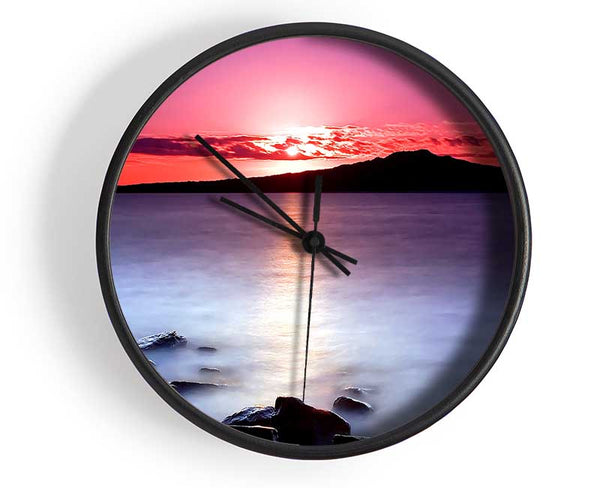 Sunset On The Tranquil Ocean Clock - Wallart-Direct UK