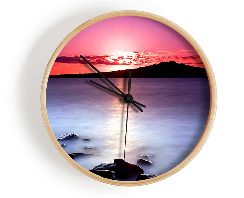 Sunset On The Tranquil Ocean Clock - Wallart-Direct UK