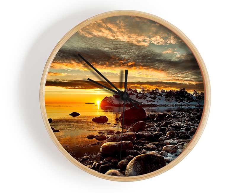 Winter Sunshine Clock - Wallart-Direct UK