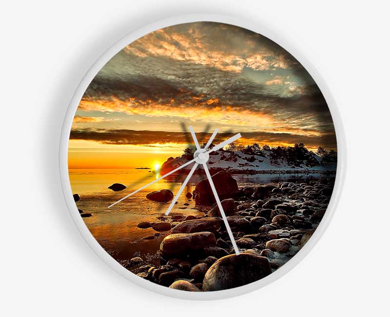 Winter Sunshine Clock - Wallart-Direct UK