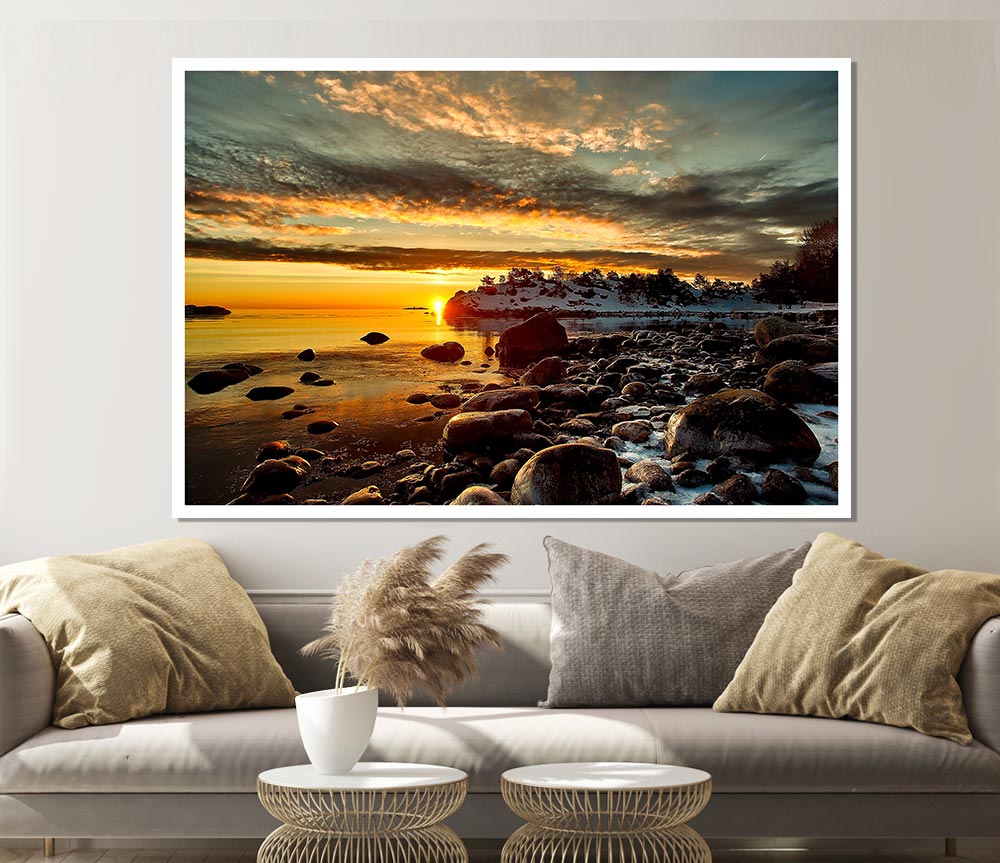 Winter Sunshine Print Poster Wall Art