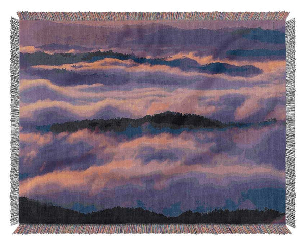 Sea Of Pink Clouds Woven Blanket