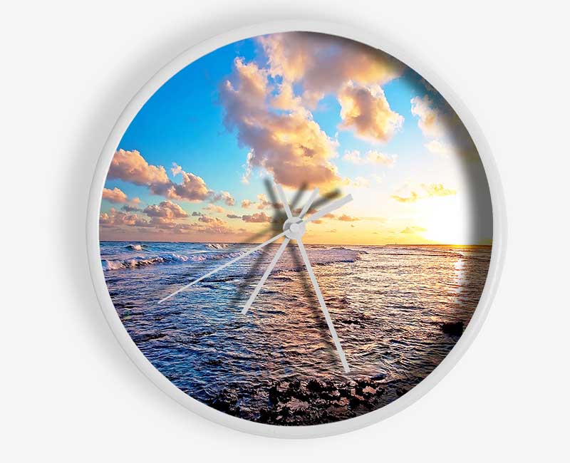 Clouds In The Sunset Sky Clock - Wallart-Direct UK