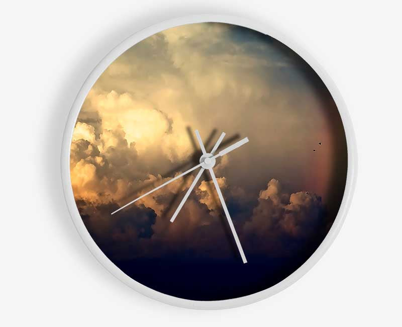 Storm Clouds And Rainbow Clock - Wallart-Direct UK