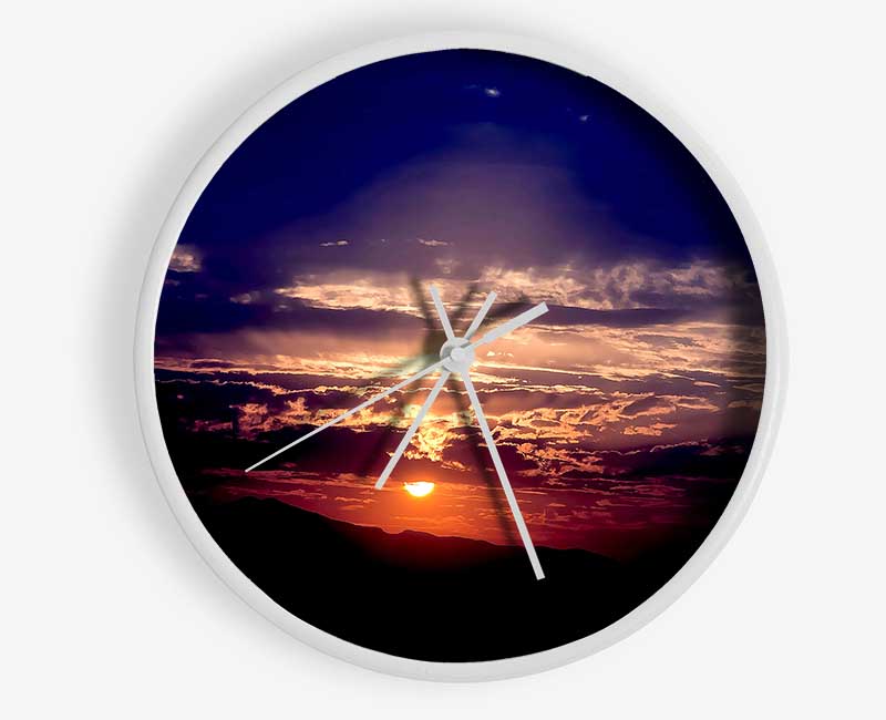 Sun At Dusk Clock - Wallart-Direct UK