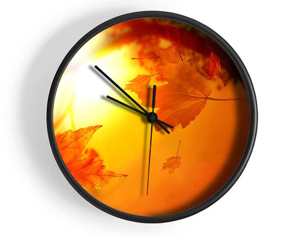 Orange Autumn Clock - Wallart-Direct UK