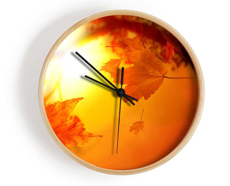 Orange Autumn Clock - Wallart-Direct UK