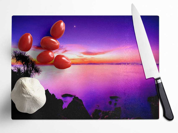 Sunset Moon Glass Chopping Board