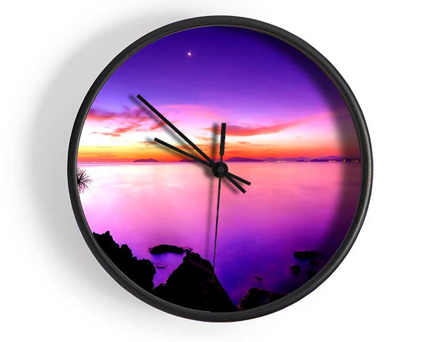 Sunset Moon Clock - Wallart-Direct UK