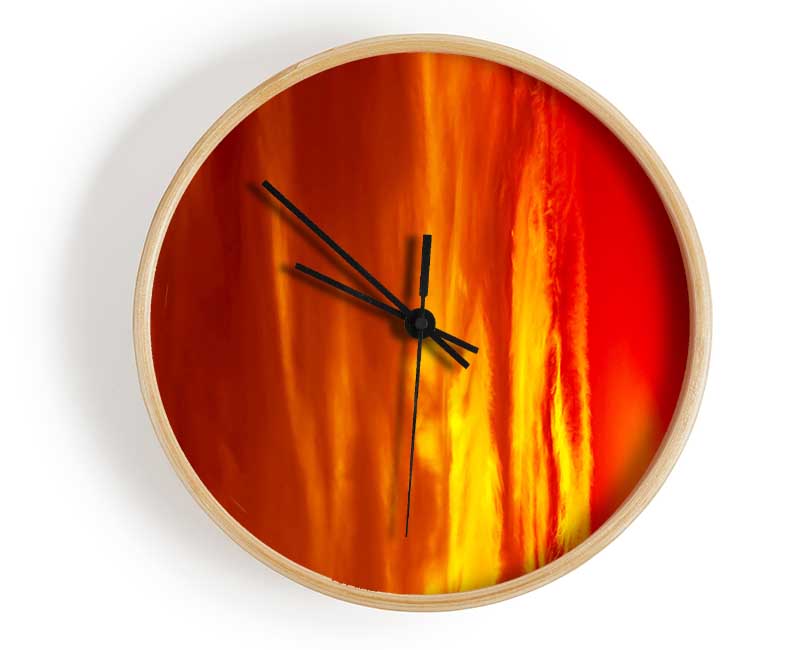 As The Sun Falls In The Stunning Golden Sky Clock - Wallart-Direct UK