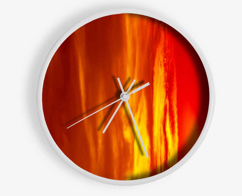 As The Sun Falls In The Stunning Golden Sky Clock - Wallart-Direct UK