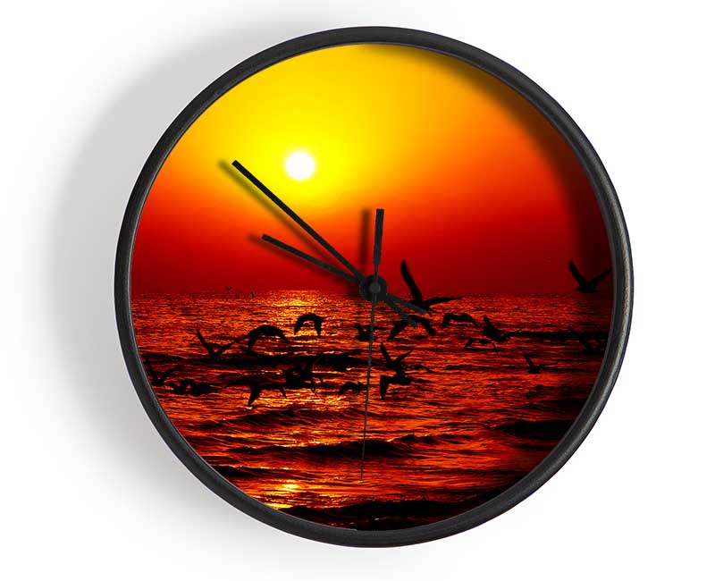 Red Ocean Flight Clock - Wallart-Direct UK