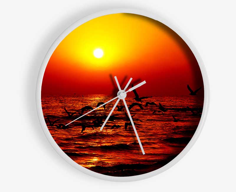 Red Ocean Flight Clock - Wallart-Direct UK