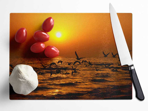 Ocean Flight Glass Chopping Board