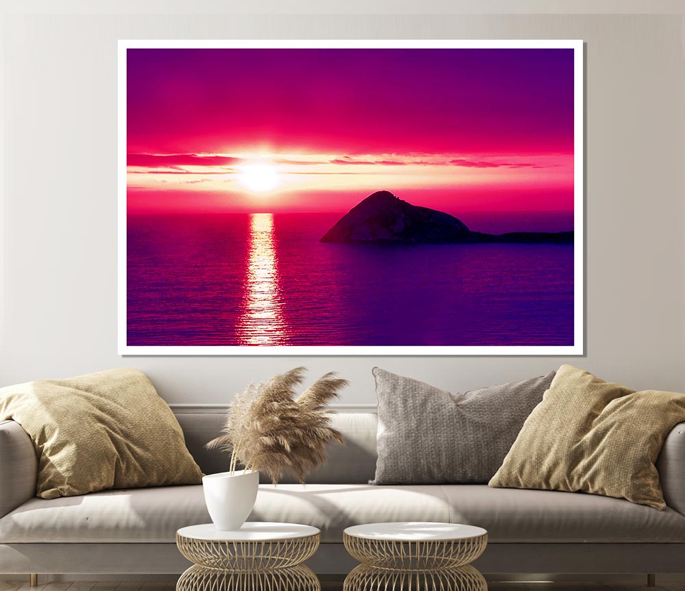 The Sun Across The Ocean Sky Print Poster Wall Art