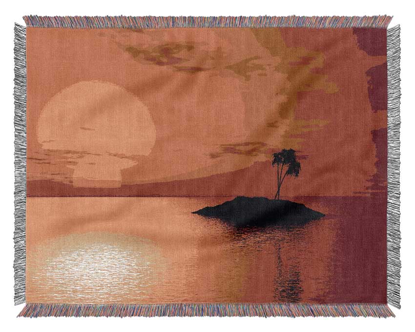 Stunning Golden Sunset Woven Blanket