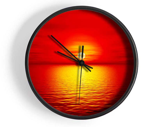 Red Skies Over The Golden Ocean Clock - Wallart-Direct UK