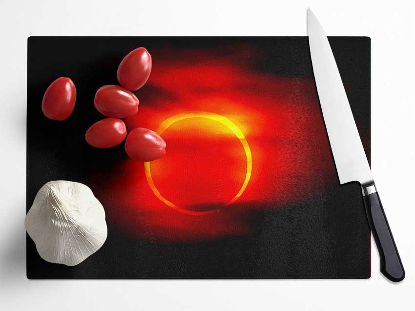 Total Eclipse Red Glass Chopping Board