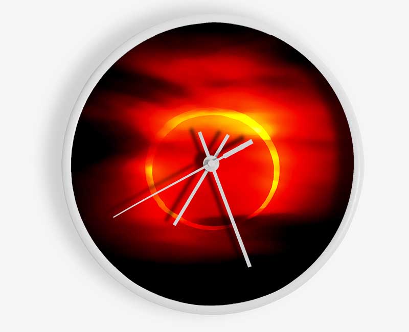 Total Eclipse Red Clock - Wallart-Direct UK