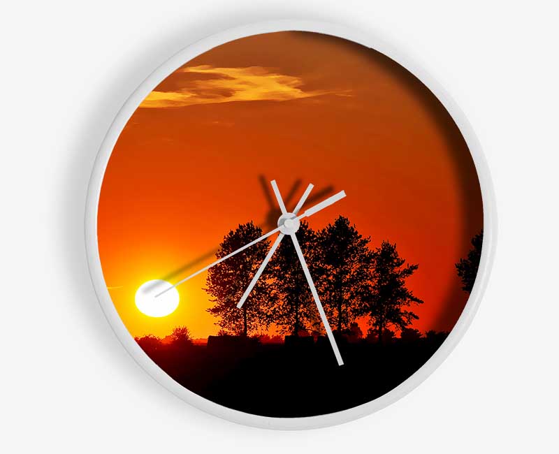 Orange Tree Horizon Clock - Wallart-Direct UK