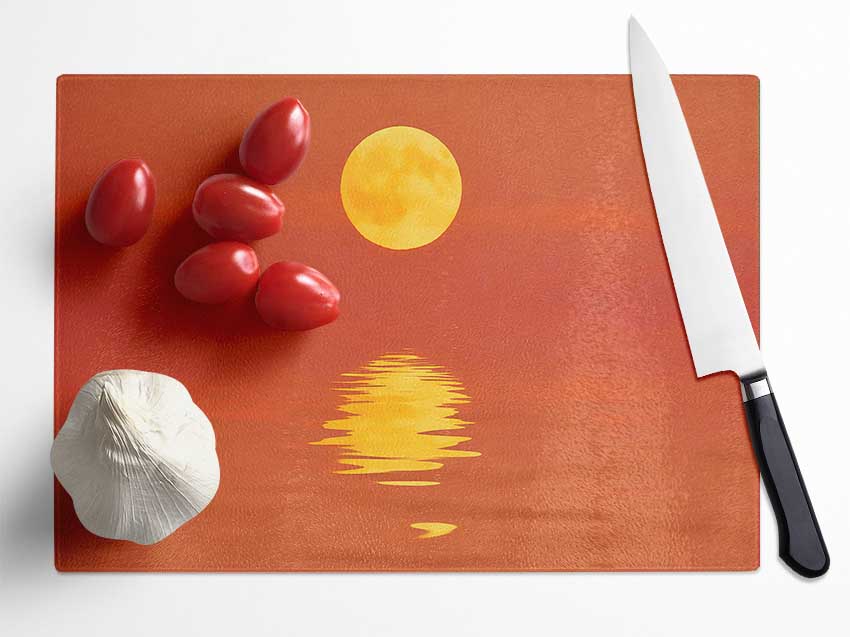 Surreal Sun Reflections Glass Chopping Board