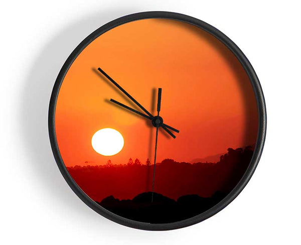 Peach Ocean Sunset Clock - Wallart-Direct UK