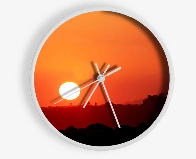 Peach Ocean Sunset Clock - Wallart-Direct UK