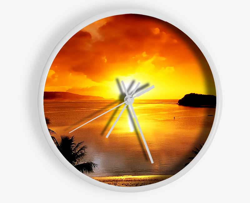 Paradise Sunset Clock - Wallart-Direct UK