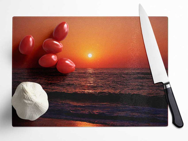 The Oceans Orange Sun Glass Chopping Board