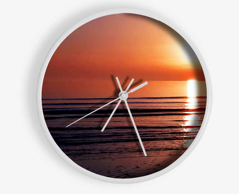 Peach Sun Reflection Clock - Wallart-Direct UK