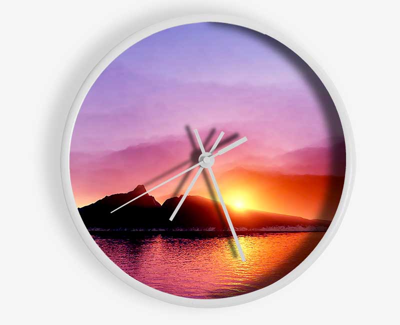 As The Sun Peeps Over The Mountain Ocean Clock - Wallart-Direct UK