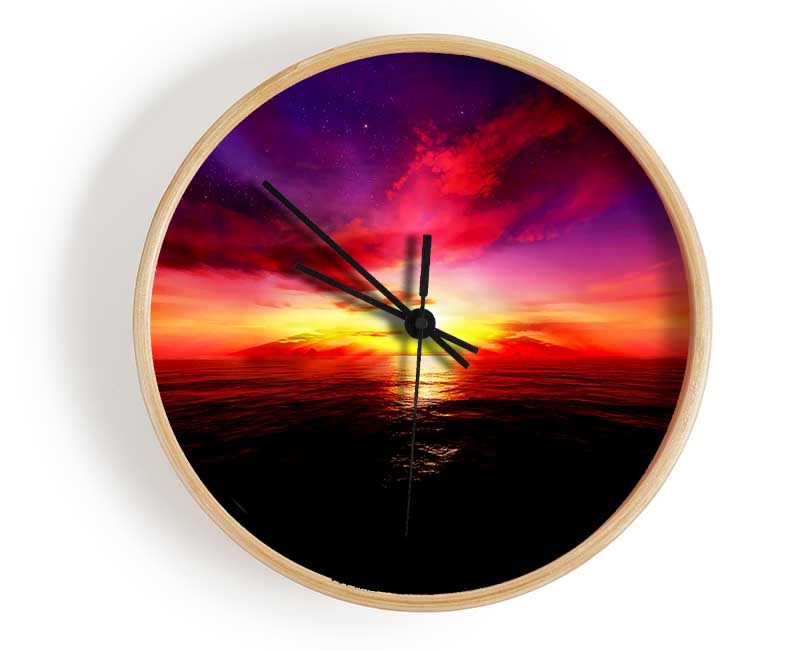 Sunset In Another World Clock - Wallart-Direct UK