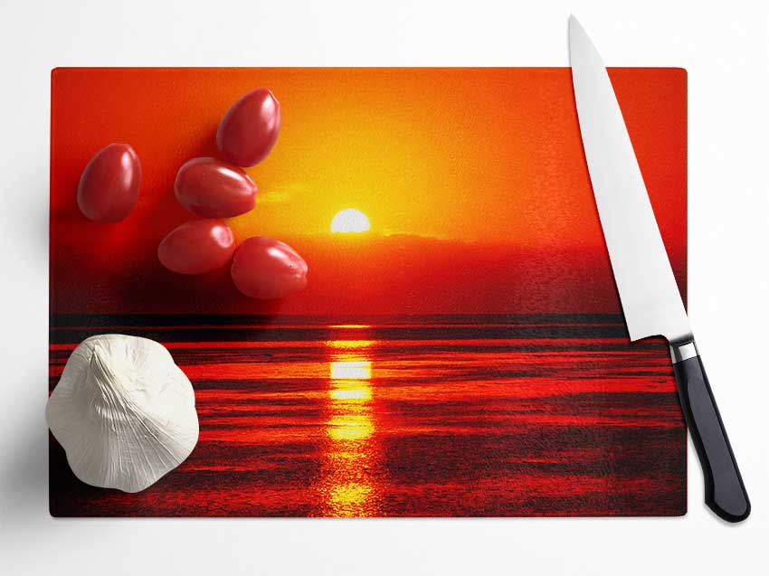 Reflections Of The Sun At Dusk Glass Chopping Board