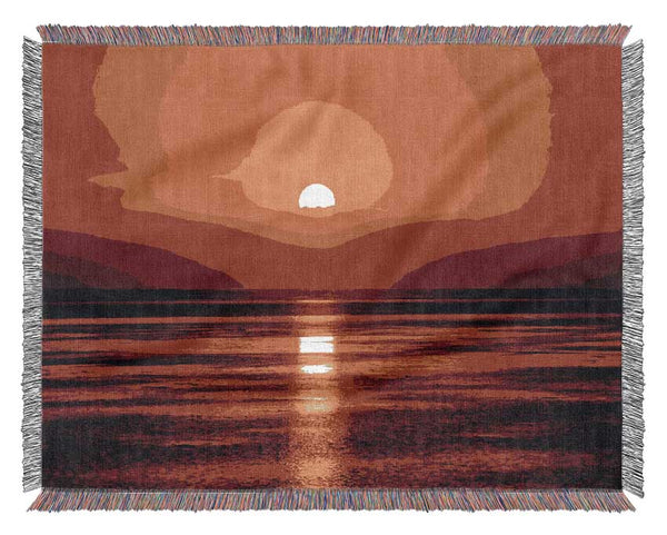 Reflections Of The Sun At Dusk Woven Blanket