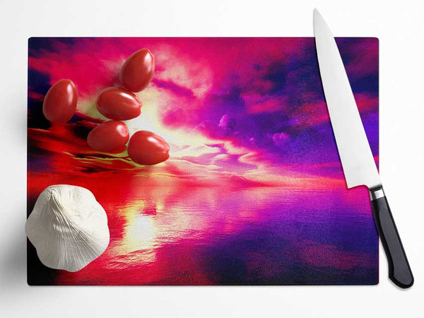 Magical Ocean Cloud Formation Glass Chopping Board