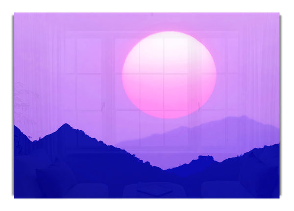 Huge Sun Over The Mountain Tops Purple