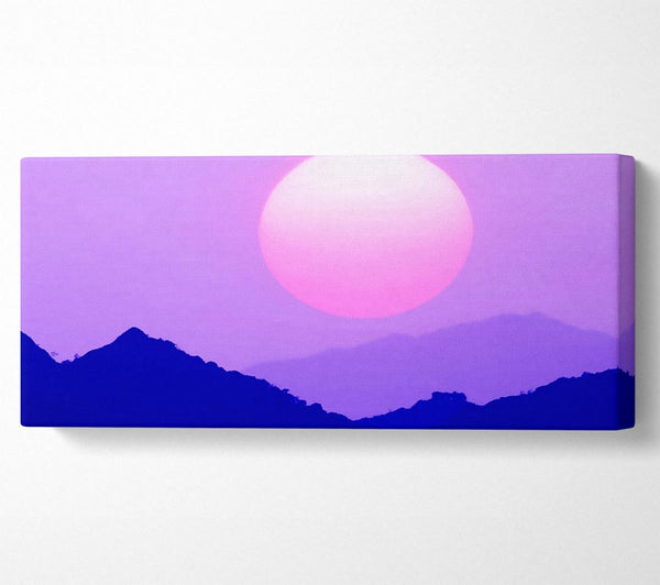 Huge Sun Over The Mountain Tops Purple