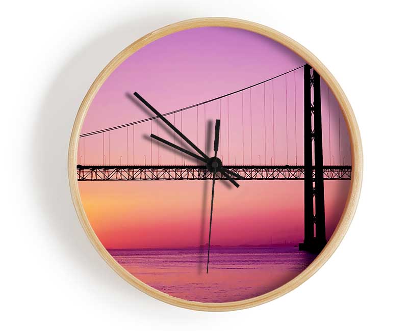 Sunset Bridge Clock - Wallart-Direct UK