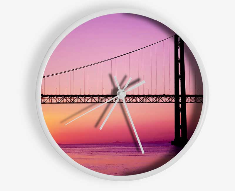 Sunset Bridge Clock - Wallart-Direct UK